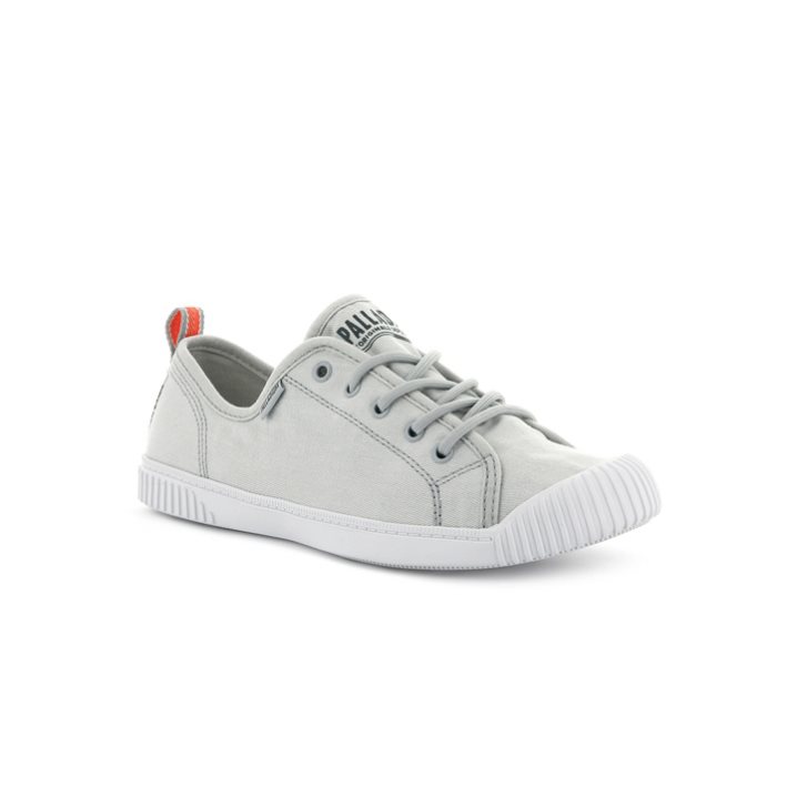 Palladium Easy Lace Canvas Low Tops Women's Sneakers Light Grey | UK T968-NYQ